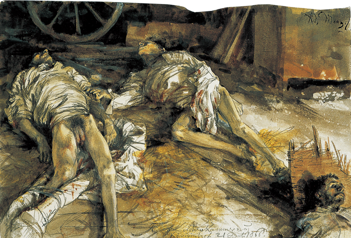  Adolpyh Von Menzel —— 谷仓中死去的士兵